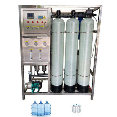 500LPH การทําความสะอาดออสโมซิสกลับ เครื่องกรองน้ําดื่ม เครื่องทําความสะอาดโรงงาน Ro ระบบเครื่องปรับปรุงน้ําสองระยะ